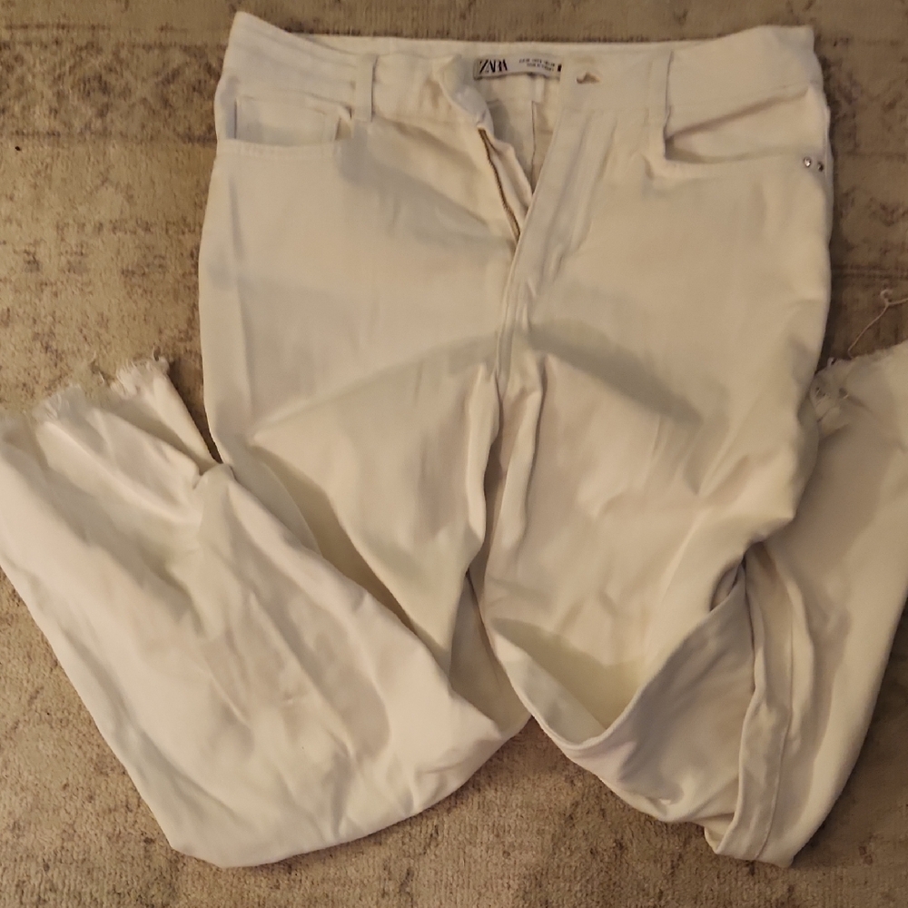 Zara Off-White Casual Trousers